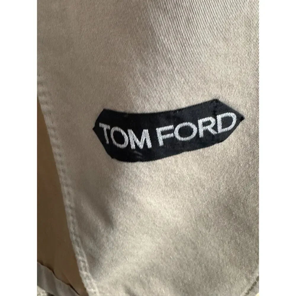 Tom Ford 2 Piece Summer Cotton Beige Tan Suit 54L 44L US Men's 38x32 trousers